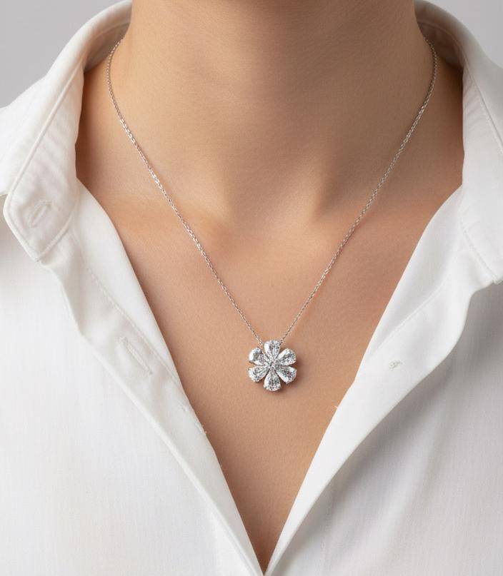 Adela Mazonit Çiçek Kolye - 1