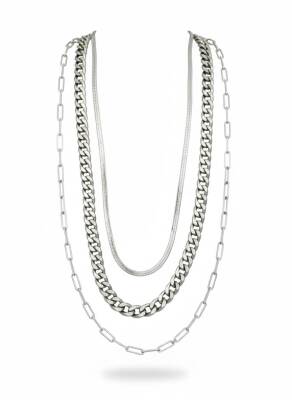 Angele Üçlü Zincir Kolye - Nihan Dulon