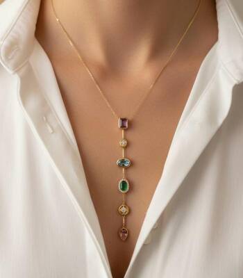 Any Renkli Taşlı Kolye - 