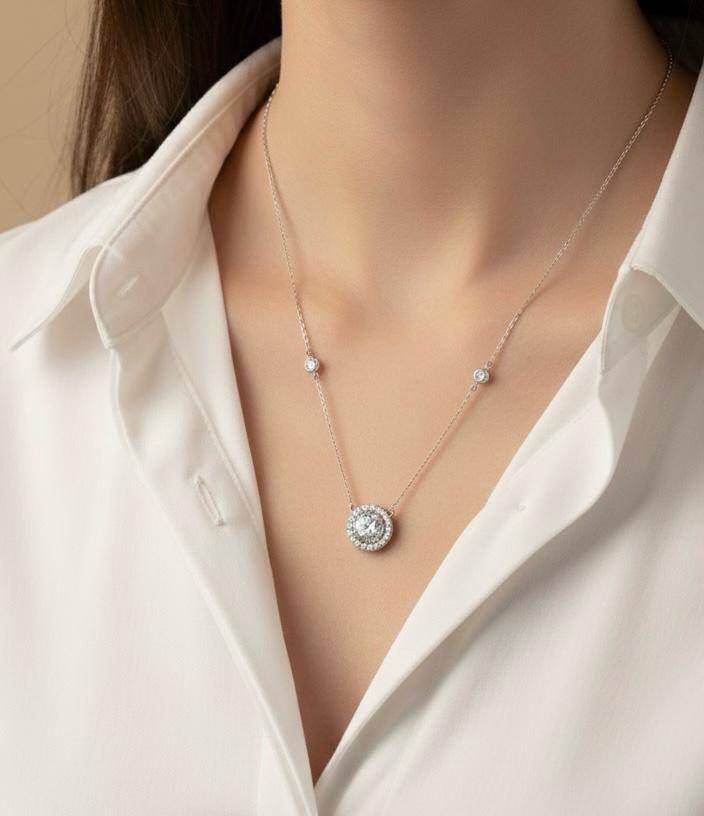 Ashle Tek Taş Kolye - 1