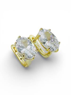 Bella Oval Taş Küpe - 