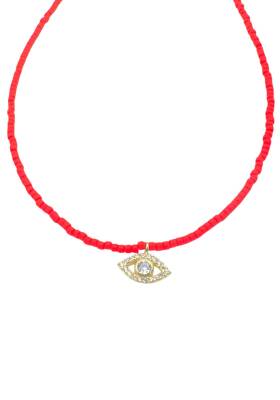 Bethy Kırmızı İpli Göz Kolye - Nihan Dulon