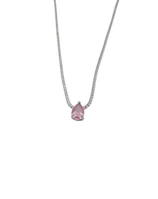 Betty Pembe Taşlı İthal Kolye - 