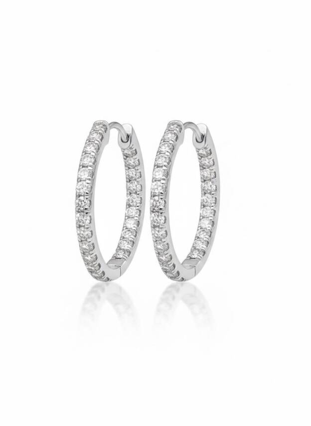 Bleu 2,5 cm Halka Küpe İthal - 1