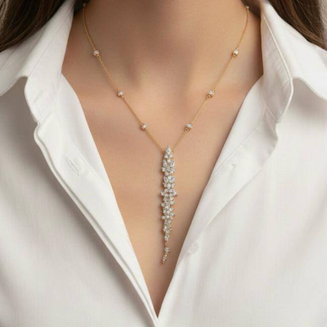 Clara Gold Renk Kolye - 1