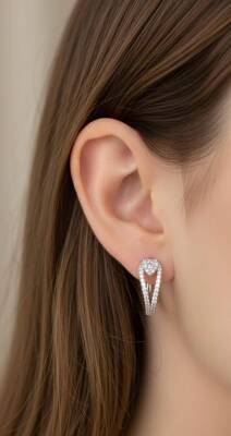 Clara Modern Halka Küpe - Nihan Dulon