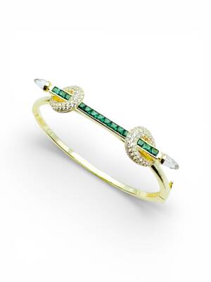 Diva Yeşil Safir Baget Taşlı Kelepçe - 