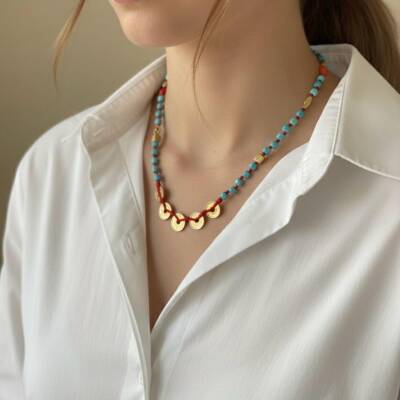 Drew Turkuaz Kolye - 