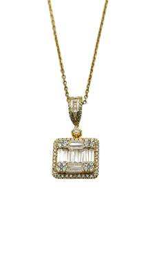 Emma Baget Taş Kare Kolye - Nihan Dulon