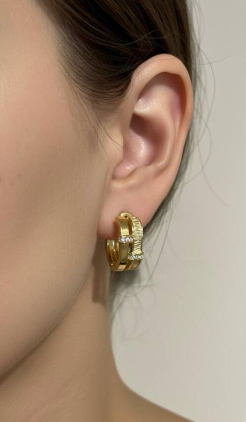 Emma Gold Renk Küpe - 1