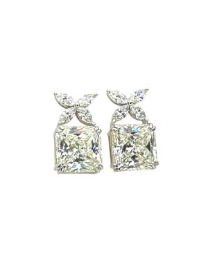 Flower Baget Taşlı Küpe İthal - Nihan Dulon (1)