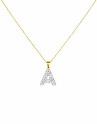 Gale ( A ) Taşlı Harf Kolye - Nihan Dulon (1)