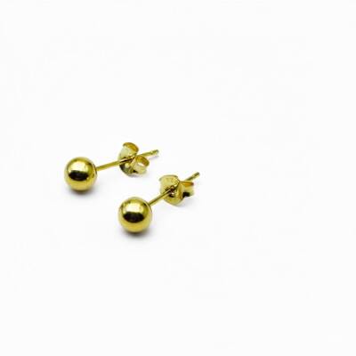 Gold Ball Küpe - (1)