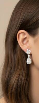 HELEN Mazonit Çiçek figürlü Damla Küpe - Nihan Dulon