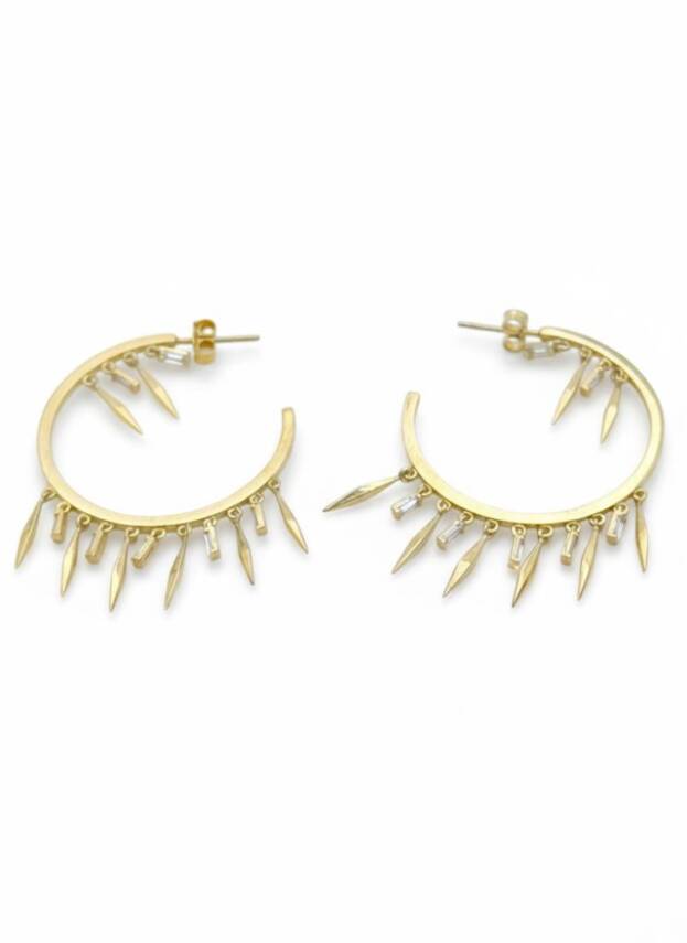 Helen Taşlı Halka Küpe - 2