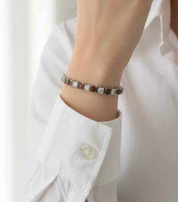 HERA Swarovski Kahverengi taşı Suyolu Bileklik - Nihan Dulon