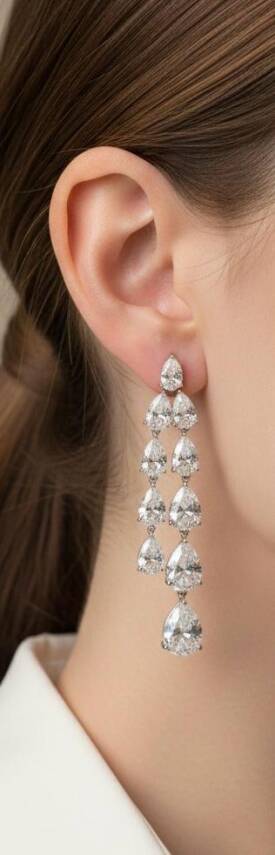 Hera Salkım Damla Küpe İthal - 1