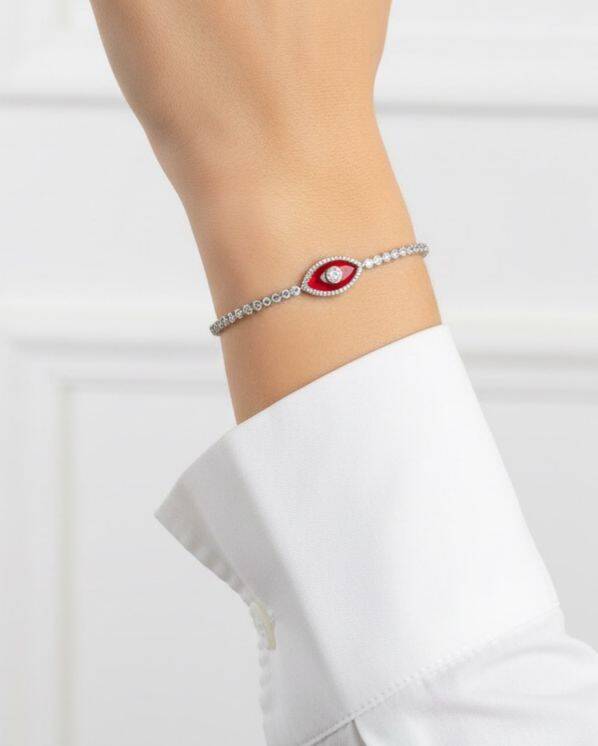 Holly Kırmızı Taşlı Bileklik - 1
