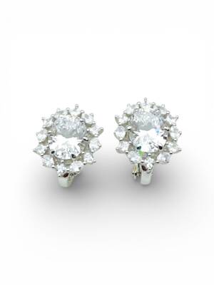 Jena Oval Taşlı Küpe - (1)