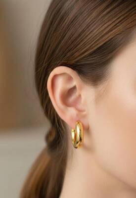 Jess Gold Halka Küpe - 
