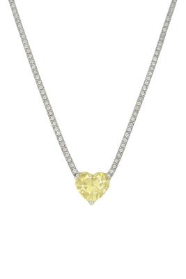 Jess Sarı Taşlı İthal Kolye - (1)