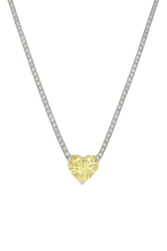 Jess Sarı Taşlı İthal Kolye - 2