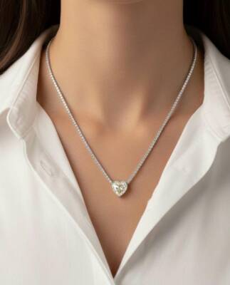 Jess Sarı Taşlı İthal Kolye - 