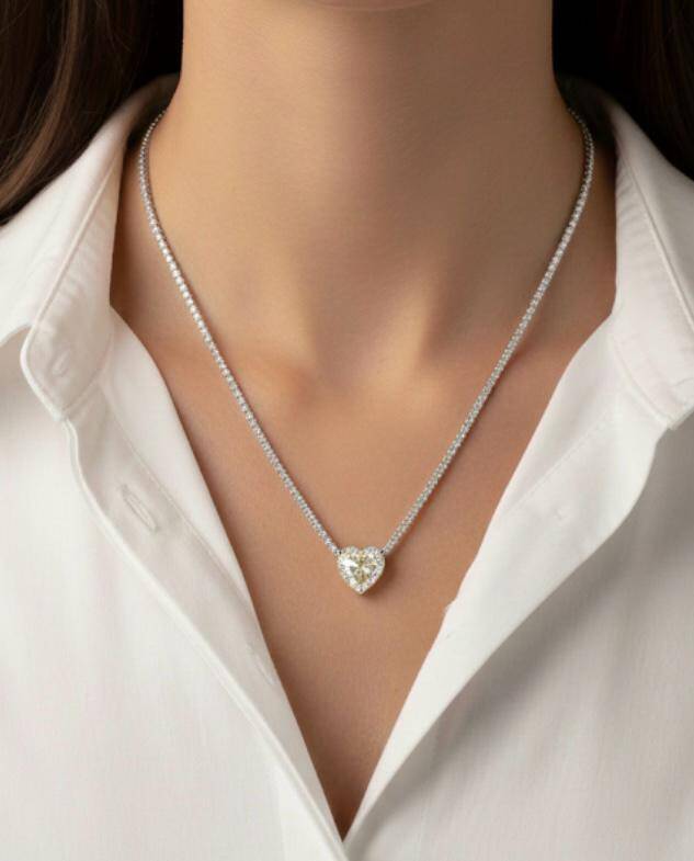 Jess Sarı Taşlı İthal Kolye - 1