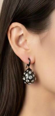 Jess Taşlı Top Küpe - Nihan Dulon