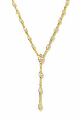 JESS Taşlı Y Kolye - (1)