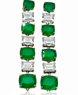 Jessica Zümrüt Taşlı Baget Mazonit Küpe - Nihan Dulon (1)