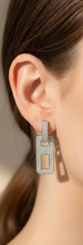 Joie Beyaz Taşlı Küpe - 1