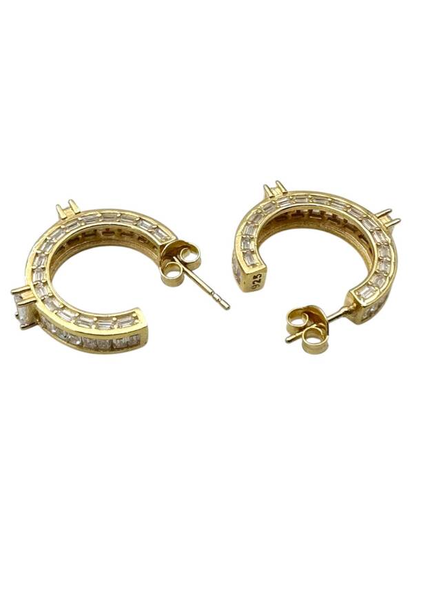 Joie Gold Baget Taş Halka Küpe - 1