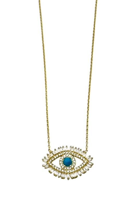 Joie Gold Baget Taşlı Göz Kolye - 1