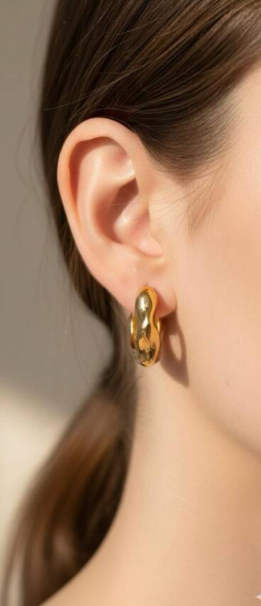 Joie Gold Halka Küpe - 1