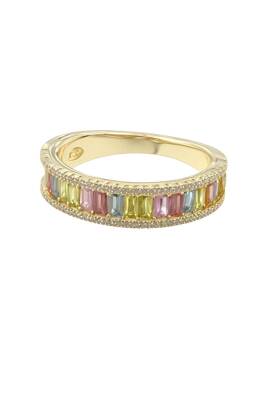 June Renkli Baget Taşlı Yüzük - Nihan Dulon