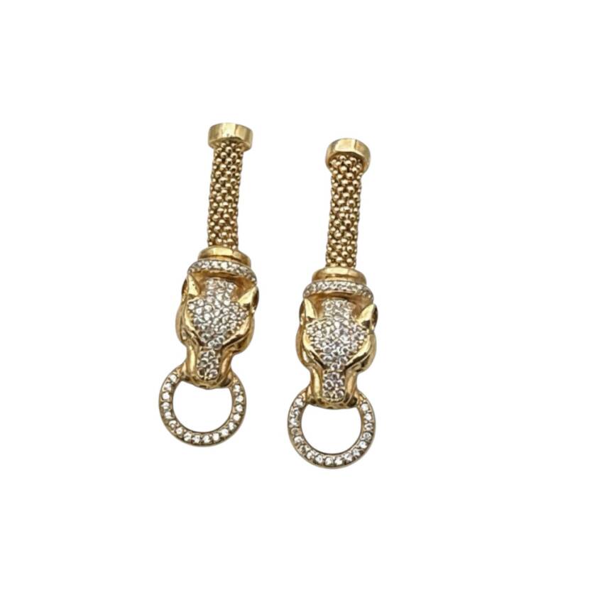 Laura Bakır Renk Panter Küpe - 2