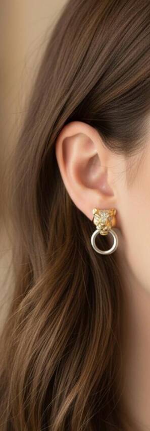 Laura Panter Figürlü Küpe - 1