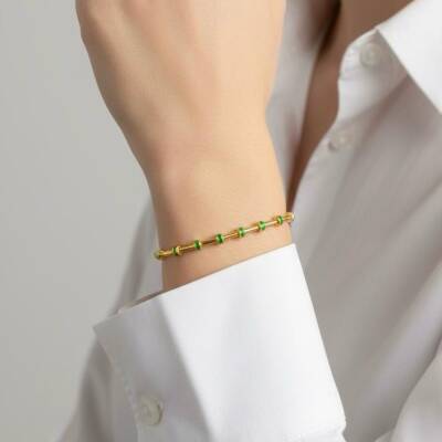 Laura Yeşil Taşlı Bileklik - 