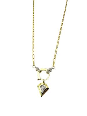 Lila Triangel Kolye - (1)