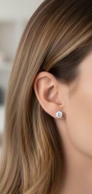 Lily Tek Taş Küpe 3 mm - Nihan Dulon