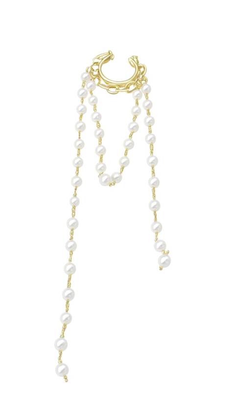 Lori İncili Kıkırdak Küpe gold - 1