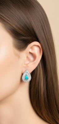 Love Baget Taşlı Küpe - Nihan Dulon