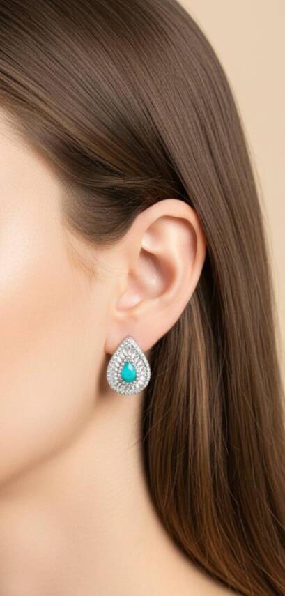 Love Baget Taşlı Küpe - 1