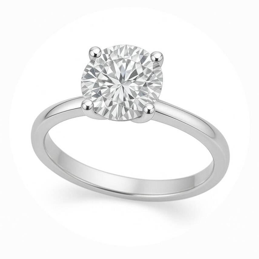 Lucky S Mazonit 2 ct Tek Taş Yüzük - 1