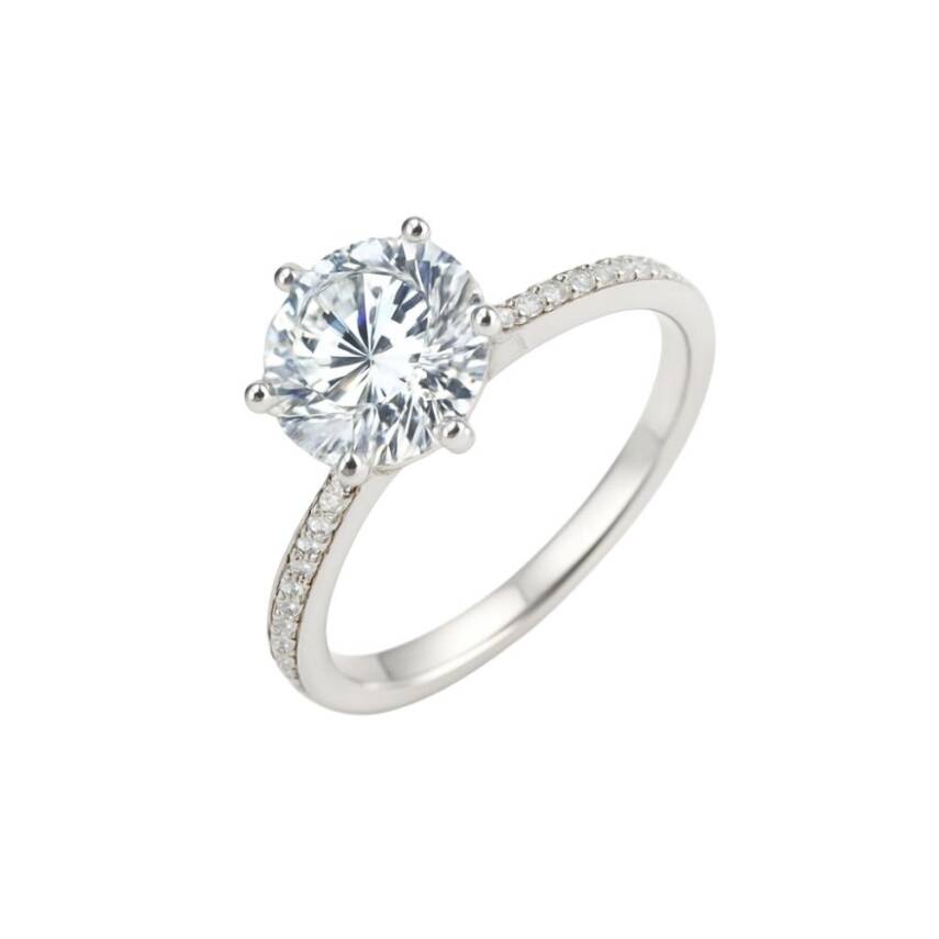 Lucky S Mazonit 3 ct Tek Taş Yüzük - 1