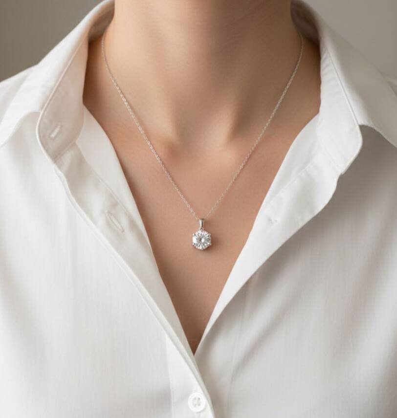 Lucky S Mazonit Tek Taş Kolye - 1