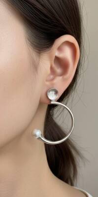 Luiza İncili Halka Küpe - Nihan Dulon