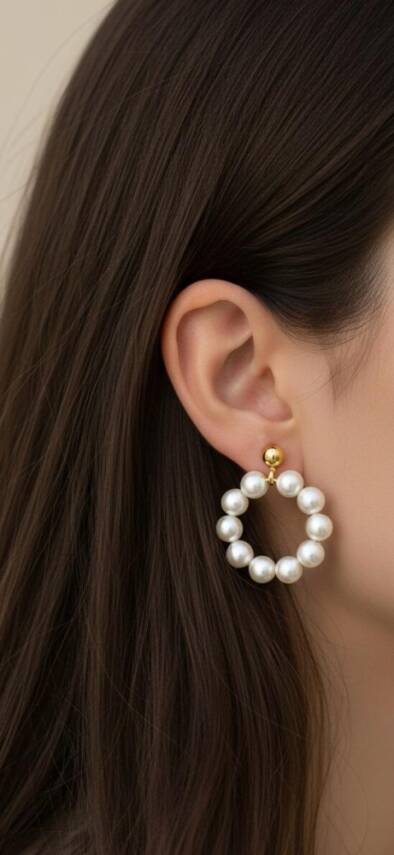 Lura Halka İnci Küpe - 1