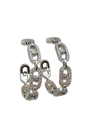 Marina mozanit taşlı halka küpe - Nihan Dulon